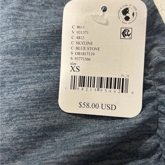 Free People FP Movement Right On Run Long Sleeve Shirt Black & Blue XSmall XS - Picture 4 of 15